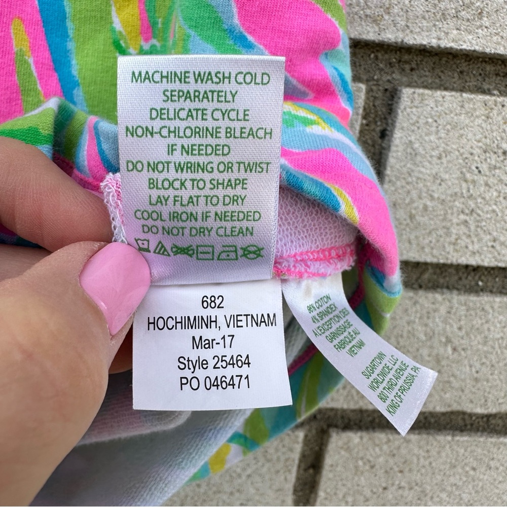 Lilly Pulitzer Zia Skirt Tiki Pink Royal Lime Terry Mini Tassel Preppy Resort M - Picture 10 of 10